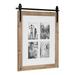 Kate and Laurel Cates Farmhouse Wooden Collage Picture Frame 21x26 Matted to (4) 5x7 Rustic Natural Brown Photograph Frame Fitting Four 5x7 Images with Barn Door-Inspired Design