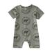 Rovga Kids Girls Baby Toddler Bodysuits Western Boot Print Short Sleeve Letter Print Jumpsuits Outwear Fashion