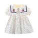 ZRBYWB Summer Dress Little Girl Baby Fashion Bucolic Style Cherry Print Short Sleeve Lapel A Line Dress Party Dress