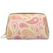 LNWH Pastel Paisley Pattern Makeup Bag Cosmetic Bag for Women Large Capacity Leather Makeup Bags Travel Toiletry Bag Accessories Organizer