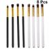 2 Set of 8pcs Professional Makeup Brush Cosmetic Eyeliner Blushes Portable Handle Makeup Tools for Woman (4pcs for One Set Black and White Golden One for Each)