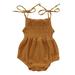 Rovga Kids Girls Baby Toddler Bodysuits Sleeveless Solid Linen Romper Sling Backless Jumpsuit Outfits