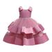 ZRBYWB Children s Dress Princess Dress Girls Beaded Bow Knot Puff Cake Dress Big Children s Festival Summer Girl Clothes
