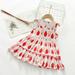 Herrnalise Girls and Toddler s Casual sleeveless Dress Floral Print Dress Ruffles Fashion Dress Fluttter Sleeve Dressï¼ˆ2-10Y)