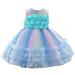 Little Girl Dress Toddler Kids Girls Prints Sleeveless Party Holiday Photograph Flower Clothes Court Style Tulle Mesh Princess Clothes