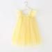 Herrnalise Girls and Toddler s dress Cute Flutter-Sleeve Halter Dress Mesh Camisloe Dress Fashion Ruffler Bandeau for 6Months-5Years old girls Yellow