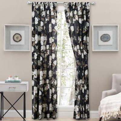 Marbury Wide Curtain Pair, 100 x 63, Black