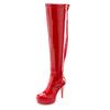 Overkneestiefel "High-Heel-Stiefelette mit Plateau", Damen, Gr. 38, rot, Obermaterial: 100% Lederimitat. Futter: 100% Textilmaterial. Decksohle: 100% Lederimitat. Laufsohle: 100% Synthetik, LASCANA BELLE AFFAIRE, sexy, Schuhe Reißverschlussstiefel...