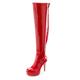 Overkneestiefel LASCANA BELLE AFFAIRE Gr. 42, rot Damen Schuhe Reißverschlussstiefel Overknee-Stiefel High Heel Stiefel Sommerstiefel