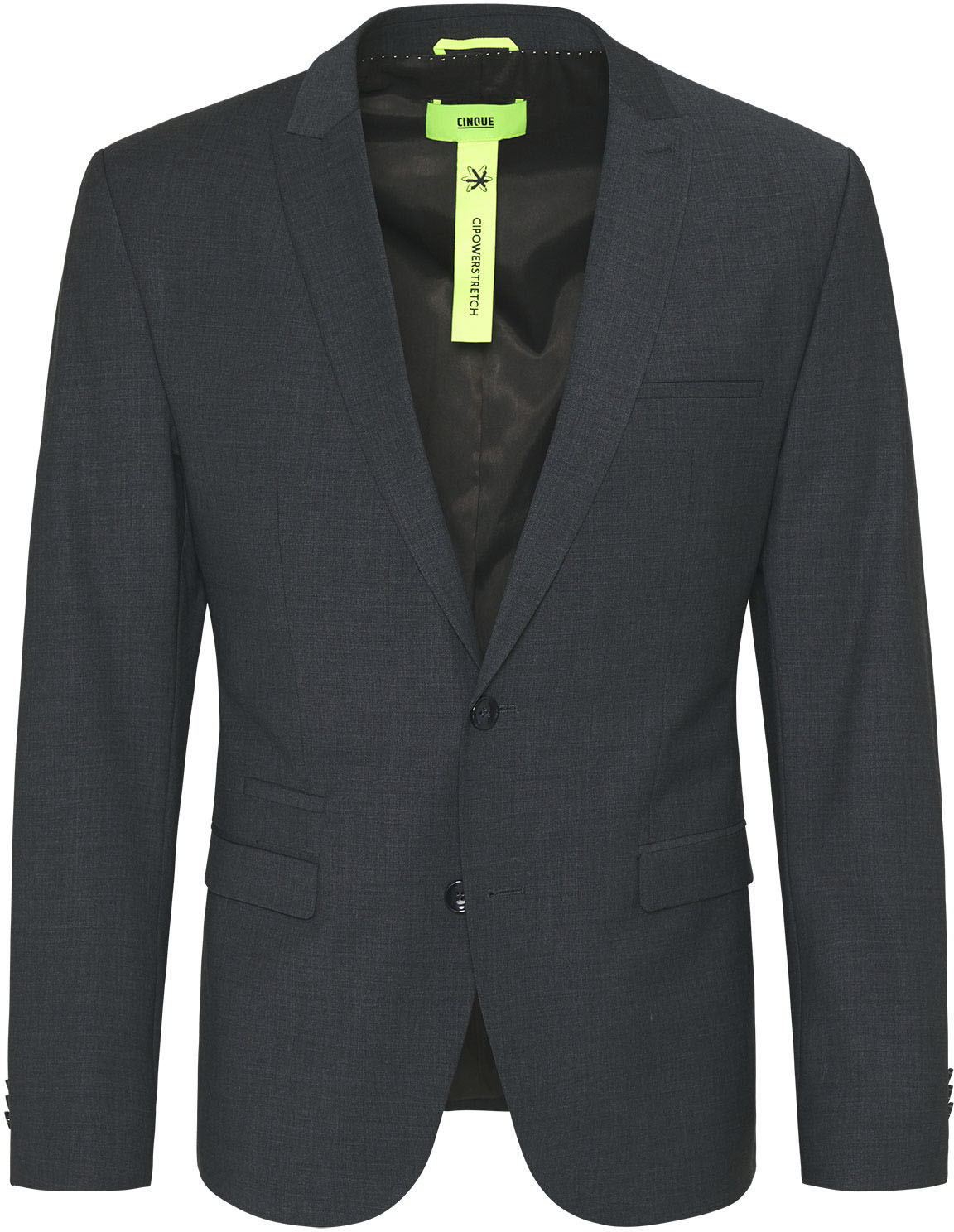 Baukastensakko CINQUE "CICASTELLO", Herren, Gr. 56, grau (anthrazit), Obermaterial: 53% Polyester, 43% Schurwolle, 4% Elasthan, unifarben, schmal, Sakkos, Topseller Image