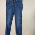 Madewell Jeans | Madewell 10" High Rise Skinny Jeans Button Fly Raw Hem Mid Wash Denim Jean 26 | Color: Blue | Size: 26