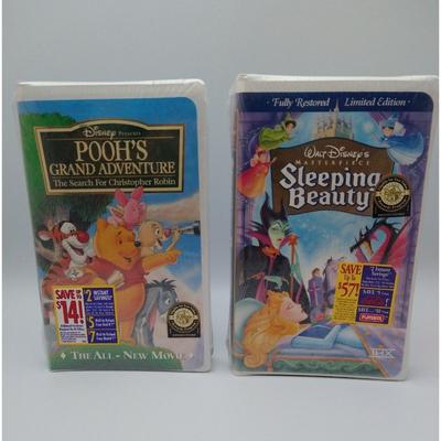 Disney Other | Disney Sleeping Beauty & Poohs Greatest Adventures Classic Collector Vhs's Tapes | Color: Blue/Green | Size: Os