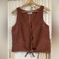 Madewell Tops | Madewell "Texture & Thread" Tie-Able Tank Top, Size Large, Hand Dyed | Color: Brown/Red | Size: L