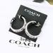 Coach Jewelry | Coach Signature Openwork Hoop Earrings Silver Tone | Color: Silver | Size: Os