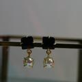Zara Jewelry | Brand New Gold Plated Brass With Precious Raw Stone Limited Edition Earrings | Color: Black/Gold | Size: Os
