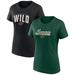 Women's Fanatics Branded Green/Black Minnesota Wild Two-Pack Fan T-shirt Set