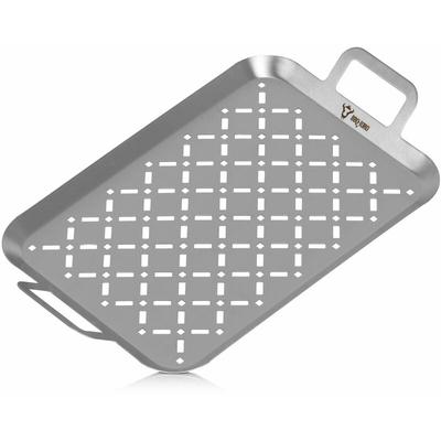 Bbq-toro - Edelstahl Grillschale 44 x 26 x 4,5 cm Grillpfanne, Gemüseschale, Tropfschale Image