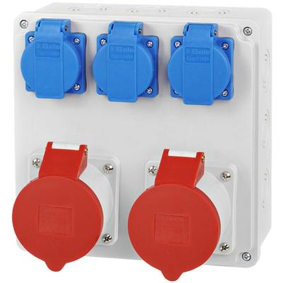 Adelid - Baustromverteiler Wandverteiler 2x 16A 5-polig 400V cee 3x 230V Bals Schuko Steckdosen IP65 Image