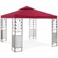 Helloshop26 - Pergola pavillon barnum tonnelle tente abri gazebo de jardin terrasse beige rouge vin