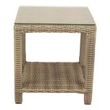 Latitude Run® Bakary Side Table Glass/Wicker/Rattan | 19.69 H x 18.5 W x 18.5 D in | Outdoor Furniture | Wayfair B6A0066A99AE457F85215D5824F9195D