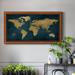 Breakwater Bay Navy Gold Map - Single Picture Frame Print on Canvas Canvas, Solid Wood in Gray | 21 H x 37 W x 1 D in | Wayfair