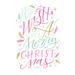The Holiday Aisle® Finnik We Wish You A Merry Christmas - Wrapped Canvas Textual Art Metal in Green/Pink/White | 48 H x 32 W x 1.25 D in | Wayfair