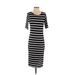 Lularoe Casual Dress - Midi: Black Stripes Dresses - Women's Size Small