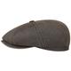 Stetson Hatteras Old Cotton Newsboy Cap Women/Men - Oilskin caps with Peak, Peak Summer-Winter - M (56-57 cm) Brown