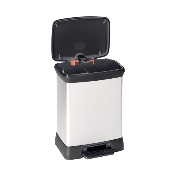 Curver Mülleimer »DECOBIN DUO« 10 l + 18 l silber, 39x50.5x29 cm