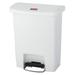 RUBBERMAID COMMERCIAL 1883555 8 gal Rectangular Step Can, White, 16 1/2 in Dia,