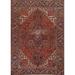 Vegetable Dye Heriz Serapi Persian Antique Rug Handmade Wool Carpet - 8'10"x 11'7"