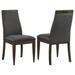 Coaster Furniture Wes Upholstered Side Chair (Set of 2) Grey and Dark Walnut - 19.00" x 23.50 x 38.50"