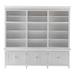 NovaSolo Skansen Nordic Design Classic White Triple-Bay Hutch Unit | Solid Mahogany Frame | 94.49 x 15.75 x 86.61