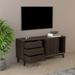 Contemporary TV Stand Modern TV Console Table with Sliding Doors and 3 Drawers in Dark Brown, Suitable for Living Room