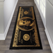 Black Gold Rugs 100 Dollar Bill Area Runner Money Rugs Nonslip Rubber Backed Laundry Room Rug Runner Floor Mat for Living Room Dining Room Washroom Bathroom Mudroom Kitchen Doormat Hallway 24 X71