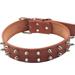 Dog Collars for Medium Dogs Spiked Studded Leather Dog Collar with Leash Rivet PU Leather Dog Collars for Large Dogs Durable Dog Collar for Small Dogs (Brown)