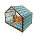 Butterfly Pet House Spring Composition with Vintage Butterflies Ornamental Animal Pattern Outdoor & Indoor Portable Dog Kennel with Pillow and Cover 5 Sizes Pale Blue Black Teal by Ambesonne