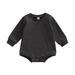 Rovga Boys Bodysuits Winter Long Sleeve Romper Bodysuit Solid Colour Outwear Begie Brown For Babys Clothes Kids Toddler Clothes