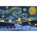 Telluride Colorado Ski Resort with Mountain Starry Night (12x18 Wall Art Poster Room Decor)