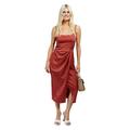 Little Mistress Damen Korallenrot, Satin, Midi Kleid für besondere Anlässe, Korallenrose, 42