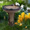 Clearanceï¼�Resin Bird Bath Bowl for Garden Brown Pedestal Handmade Bird Bath for Outdoors Standing Resin Bird Feeders Bird Bath Bowl Garden Yard Statue Ornament Simulation Outdoor Decoration