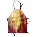 Music Apron Composition with Musical Themes Notes and Clef Design Colorful Grunge Illustration Unisex Kitchen Bib with Adjustable Neck for Cooking Gardening Adult Size Multicolor by Ambesonne