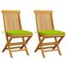 vidaXL Patio Chairs Outdoor Bistro Folding Chair with Cushions Solid Wood Teak