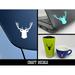 Deer Stag Head Solid Craft Vinyl Indoor Outdoor Decal Sticker - Lime Green - 3 Inch (Longest Side)