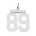 Sterling Silver Sterling/Silver Rhodium-Plated Polished Number 89 Charm (21 X 16) Made In United States qms89