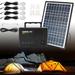 Miumaeov Portable Solar Panel Power Storage Generator Kit LED Light USB Charger Camping