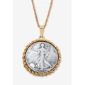 Men's Big & Tall Genuine Half Dollar Pendant Necklace In Yellow Goldtone by PalmBeach Jewelry in 1934