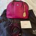 Coach Bags | Coach Payton Domed Satchel- Crossbody Leather Fuchsia Pink F25671 With Dustbag | Color: Pink | Size: Os