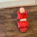 Free People Shoes | Free People Rosie Ruffle Slide Sandal | Color: Red | Size: 8