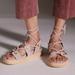 Anthropologie Shoes | Anthropologie Tie-Up Gladiator Sandals | Color: Cream/Pink | Size: 38eu